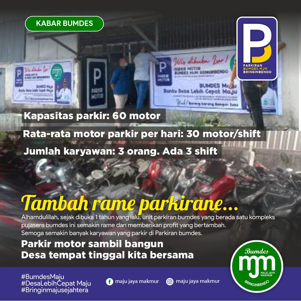 Parkiran Bumdes MJM BringinBendo Semakin Ramai dan Bermanfaat!